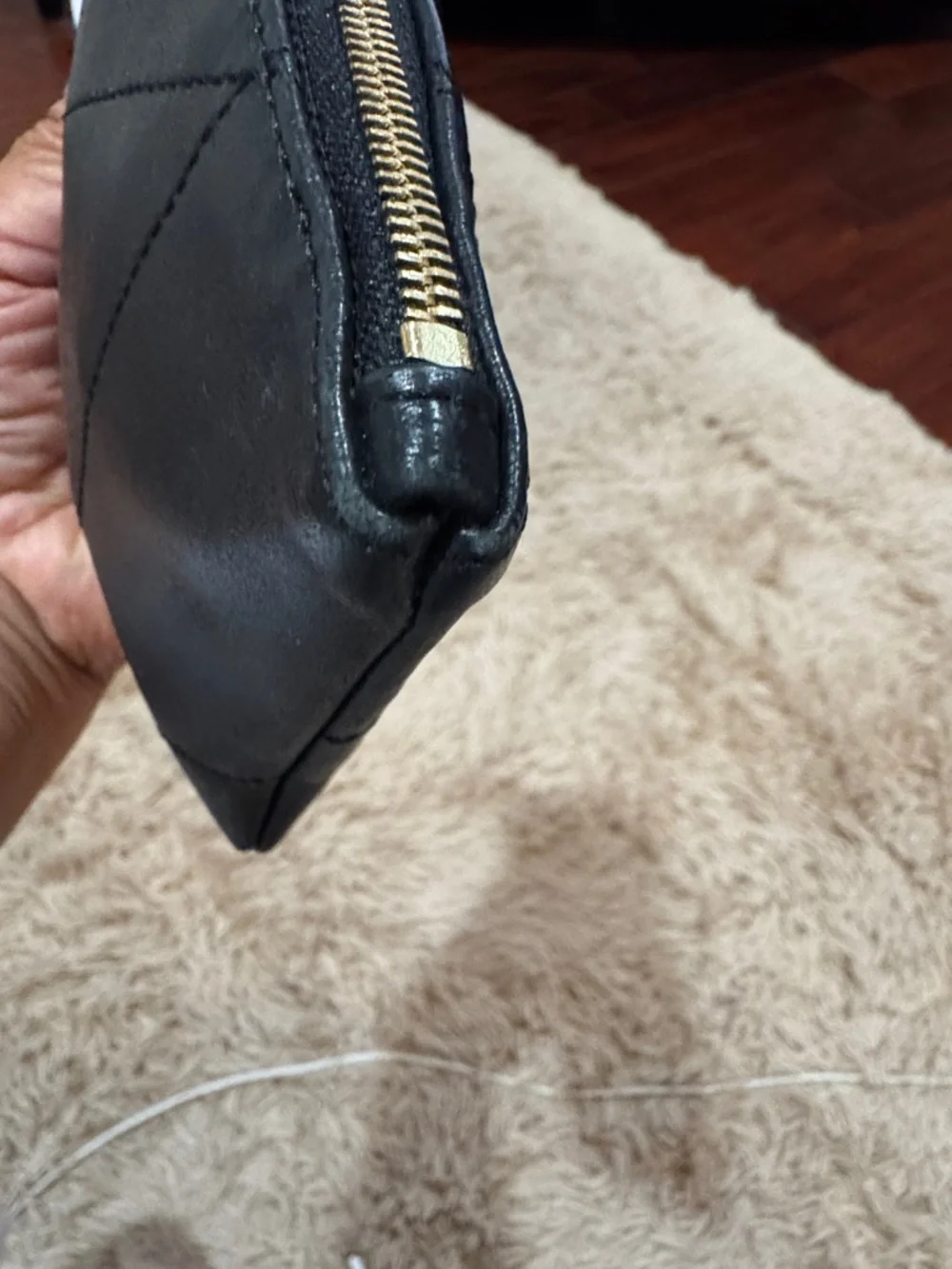 YSL Saint Laurent Jamie Pochon Black Leather Wristlet Clutch with Gold Hardware - Picture 12 of 16